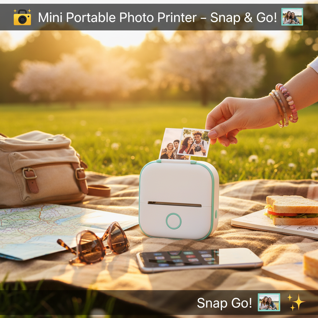 {Nova Bloom} | 📸 Mini Portable Photo Printer – Snap & Go! 🖼️✨