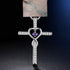 Christian cross necklace worn by model