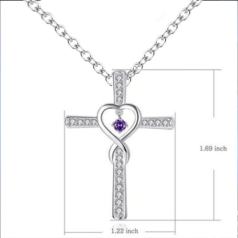 Birthstone crystal heart necklace for women