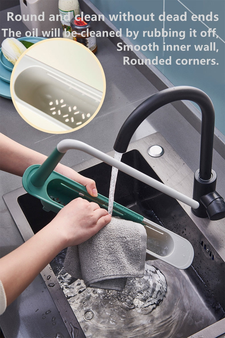 {Nova Bloom}| 🧼 Stylish Sink Caddy Organizer✨ | Keep Your Kitchen Neat & Tidy! Telescopic Sink Rack