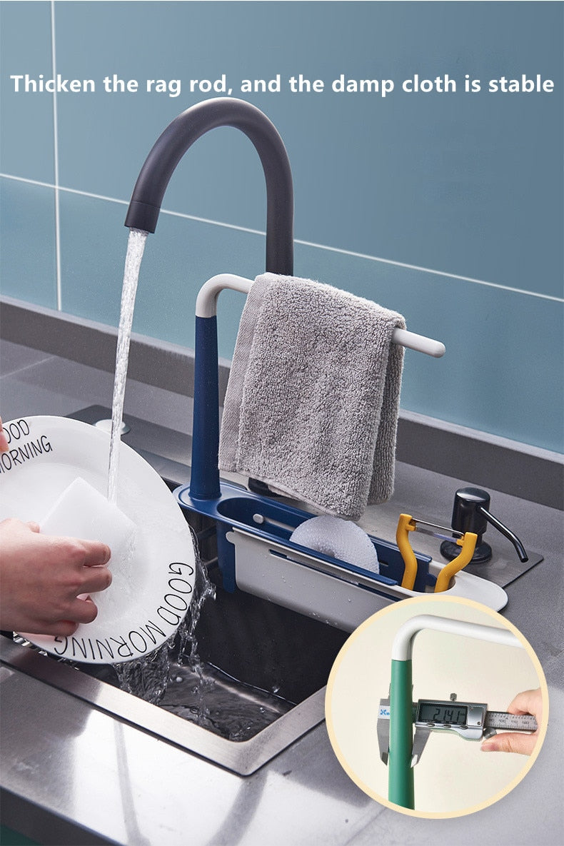{Nova Bloom}| 🧼 Stylish Sink Caddy Organizer✨ | Keep Your Kitchen Neat & Tidy! Telescopic Sink Rack