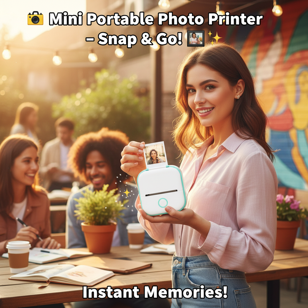 {Nova Bloom} | 📸 Mini Portable Photo Printer – Snap & Go! 🖼️✨