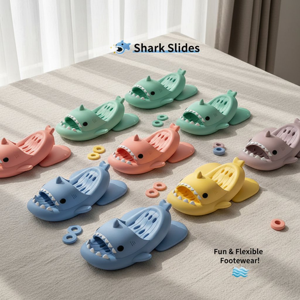 NovaBloom™ | 🦈 Shark Slides: Fun & Flexible Footwear! 🌊👣