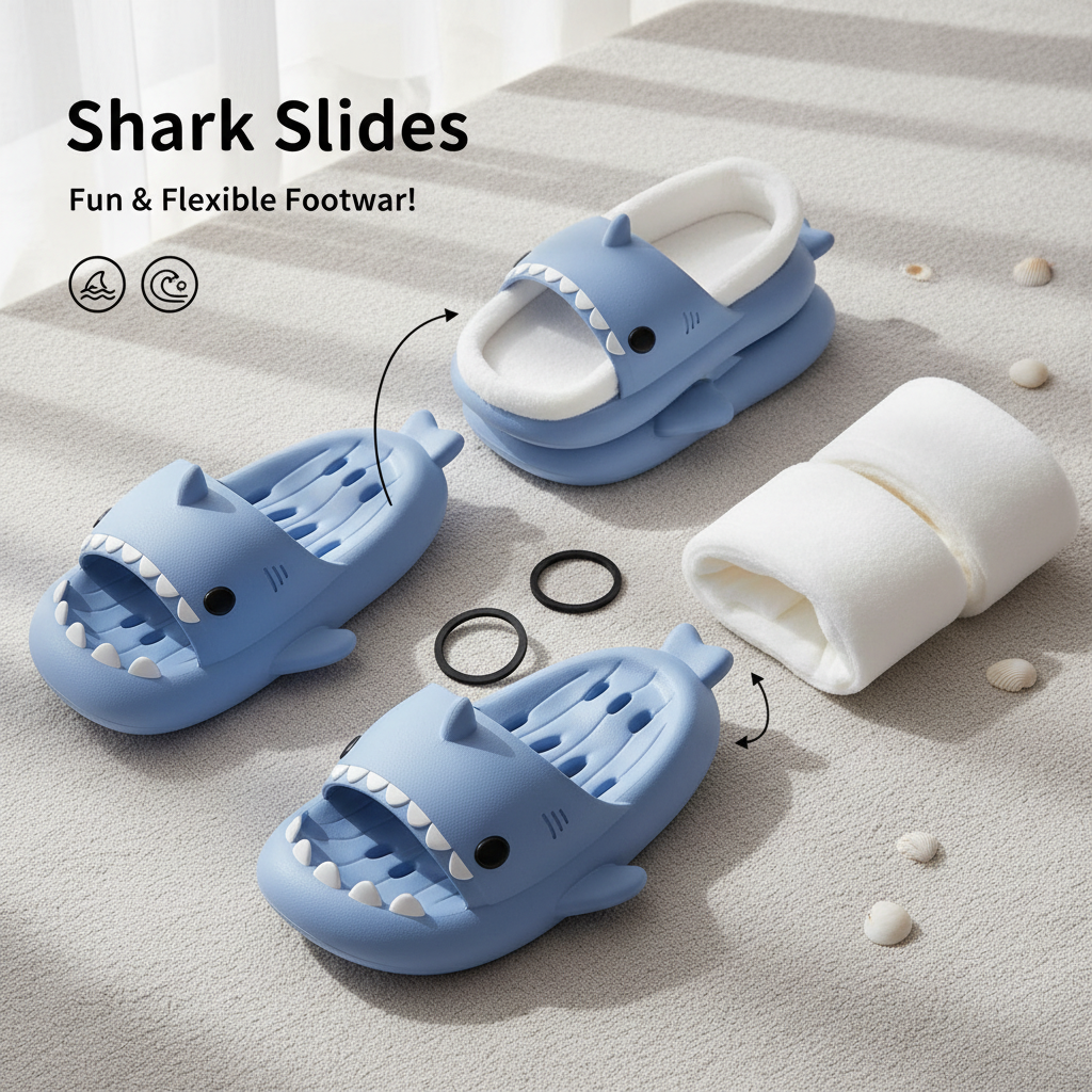NovaBloom™ | 🦈 Shark Slides: Fun & Flexible Footwear! 🌊👣